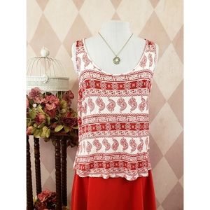 Rue 21 | Red & White Crochet Tank Top